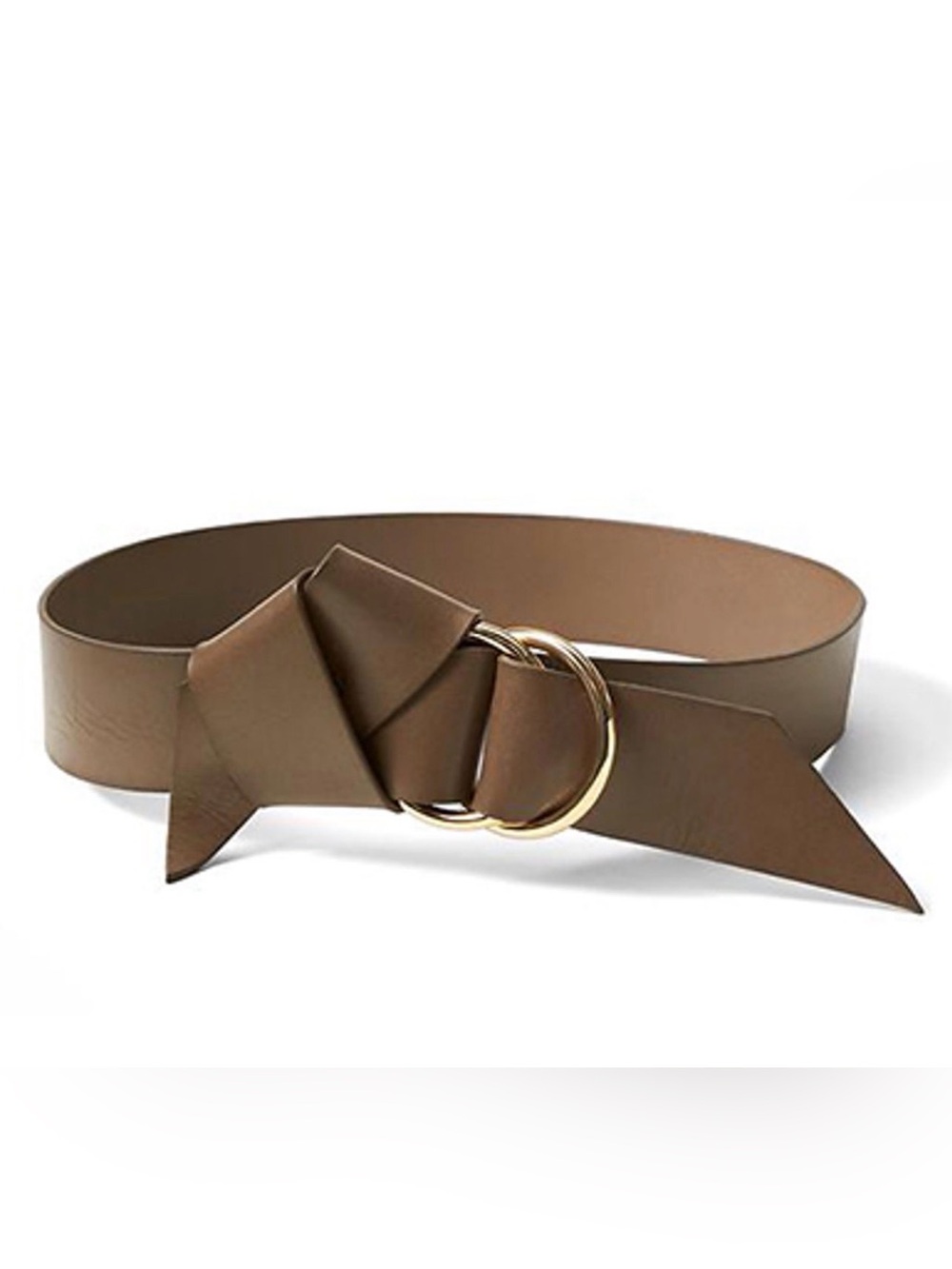 Banana Republic Olive  Leather Knot Belt with Gold Rings